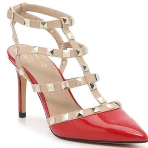 Mix No. 6 Liraven Tan And Red Spike Pump 7 1/2